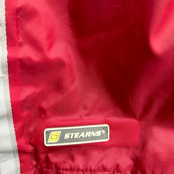 Stearns Dry Wear Zip & Snap Hooded Red & Gray XL Waterproof Nylon Windbreaker - Picture 6 of 8